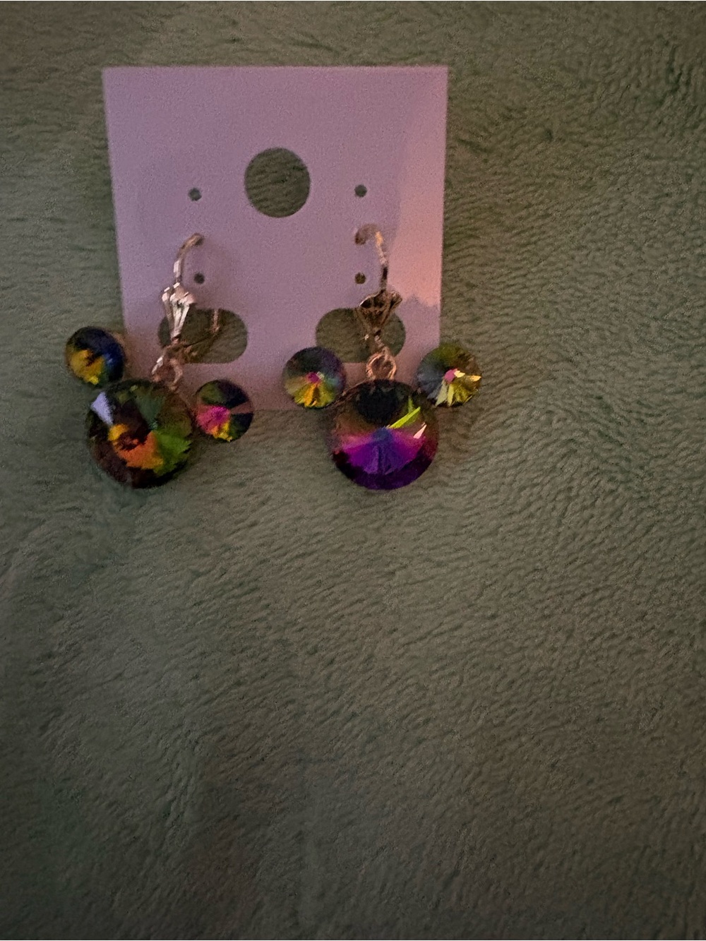 FASHION MICKEY Iridescent Multi-Color Crystal Dangle Earrings - Women Jewelry